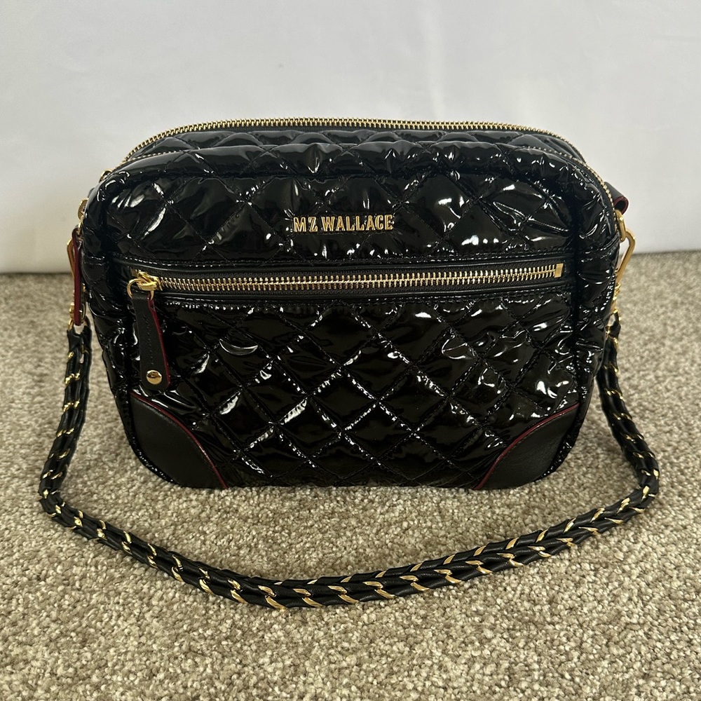 MZ Wallace Crosby Black Lacquer purse